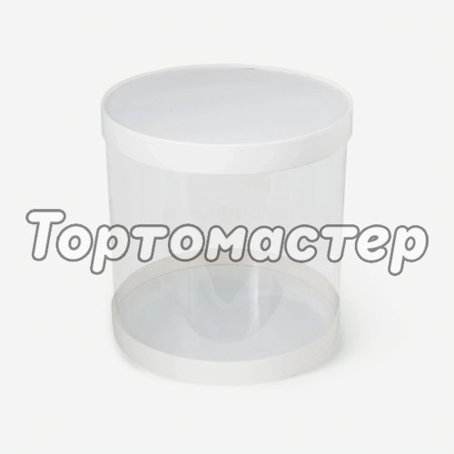 Коробка для торта тубус белая 22х22 см 