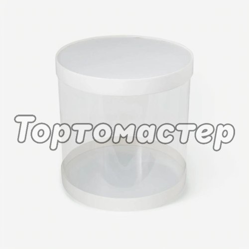 Коробка для торта тубус белая 24х24 см 022660