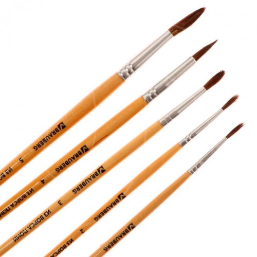 Набор кондитерских кисточек с деревянной ручкой для декорирования "Пони" 5 шт 1929480, 4725856