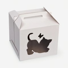 Коробка для торта с фигурным окном "Котёнок" 35х35х31 см 9561147