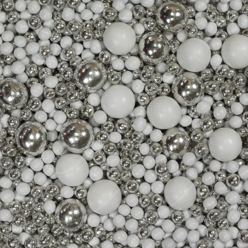 Посыпка кондитерская MIXIE "Диско-шарики белые с серебром" 45 г 