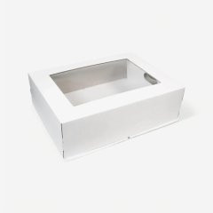 Коробка для торта с окном белая 30х40х12 см 3304012
