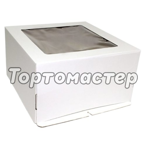 Коробка для торта с прямоугольным окном 30х30х19 см 