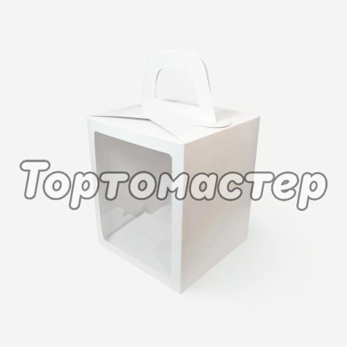 Коробка для кулича белая 15х15х18 см КУ-544    КУ-00544
