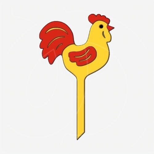 Топпер декоративный акриловый "Петушок" Золото-красный 9 см ТСК443