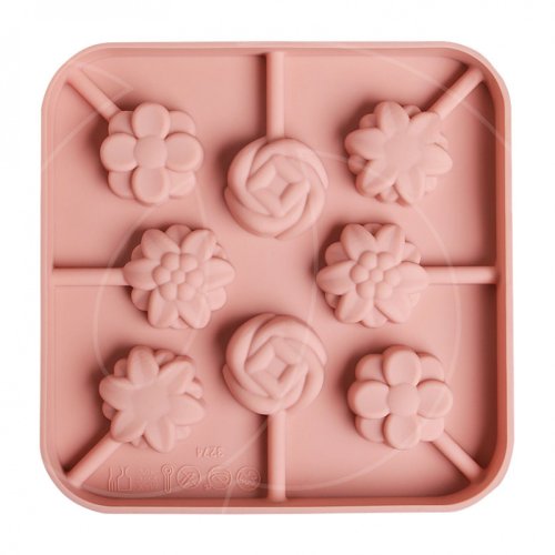 Форма силиконовая для леденцов "Цветочки" 8 шт 4716625