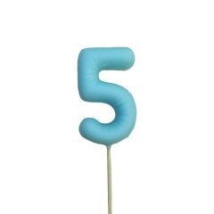 Фигурка из шоколадной глазури "Воздушный шарик голубой цифра 5" ФГ174(голубой5)	