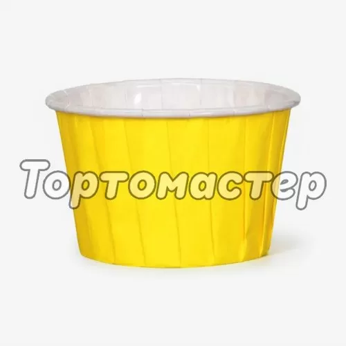 Капсула бумажная с подворотом Жёлтая (с ламинацией) D50 H40 100 шт ForG MUFFIN PRO Y/W 50*40 C,          б-11