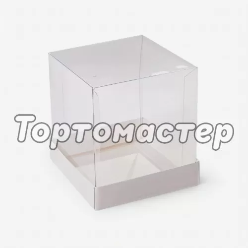 Коробка для торта с прозрачной крышкой 18х18х16 см ку-695